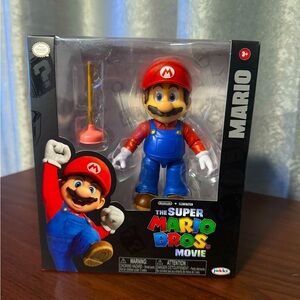 Nintendo Super Mario Movie 5 inch Mario Action Figure with Plunger Accessory